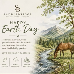 an earth day poster with a horse